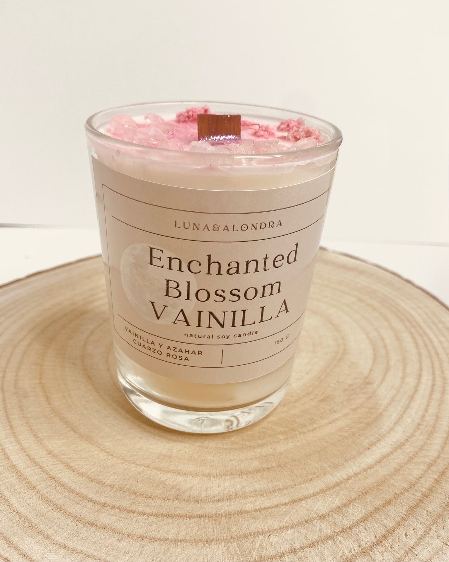 Vela Enchanted Blossom - Formato Mediano (150 g en vaso de vidrio)