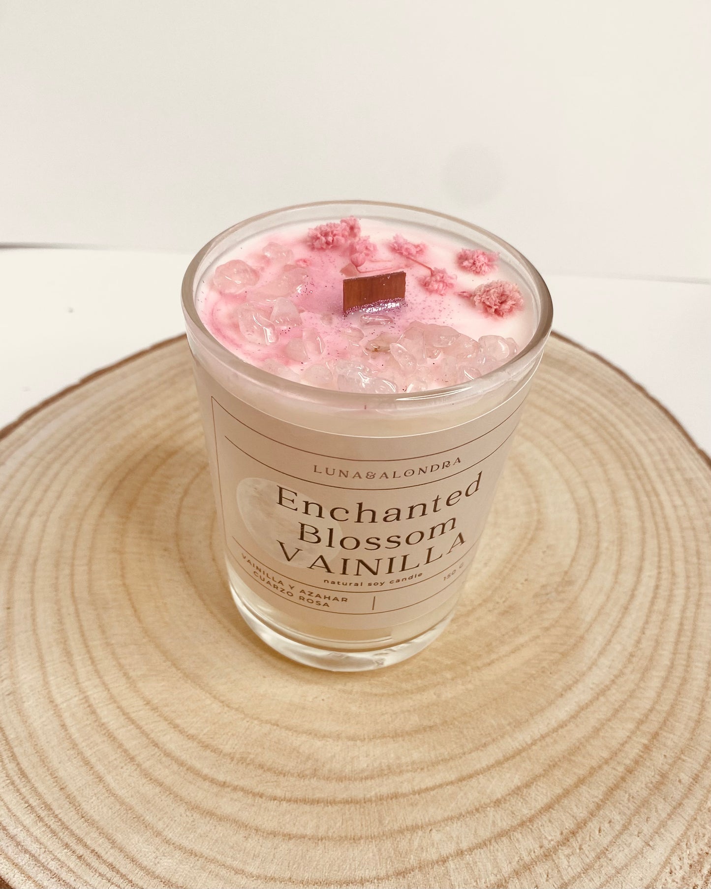 Vela Enchanted Blossom - Formato Mediano (150 g en vaso de vidrio)